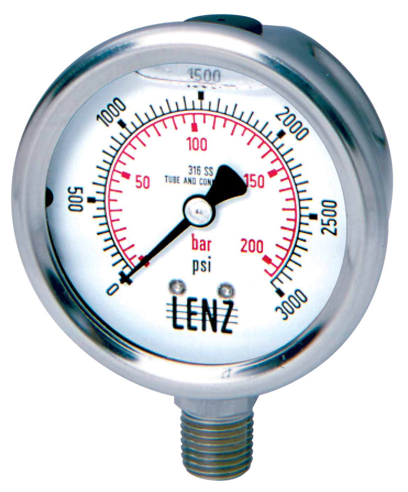 SS-25 PRESSURE GAUGE 2 1/2" DIAL | Lenz